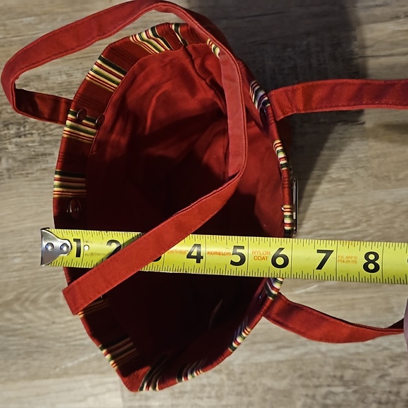 Longaberger Red Stripped Purse Like New - Picture 3 of 8